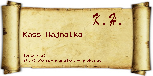 Kass Hajnalka névjegykártya
